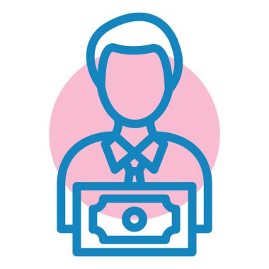 Para simgesi vektörü olan iş adamı.