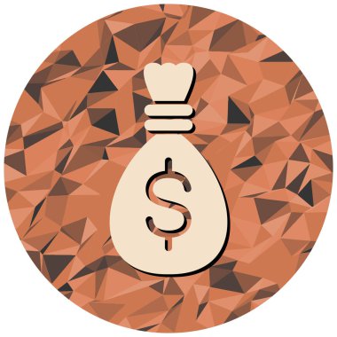 Para çantası ikonu. Web için dolar vektör simgelerinin düz çizimi