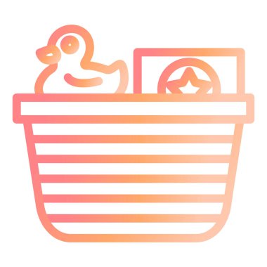 Oyuncak Sepeti düz simgesi, vektör illüstrasyonu