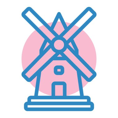 Yel değirmeni ikonu vektör illüstrasyonu