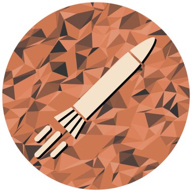 Kılıçlı bir roket ikonu tasviri