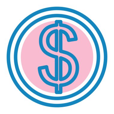 Dolar işareti simgesi, vektör çizimi