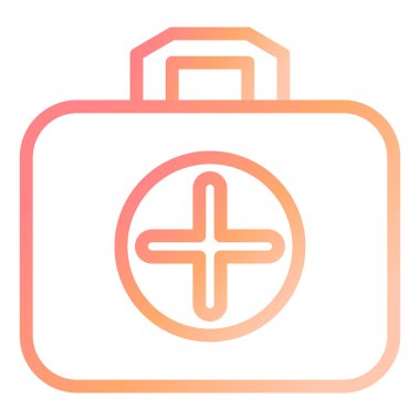 İlk yardım çantası. Web simgesi basit illüstrasyon 