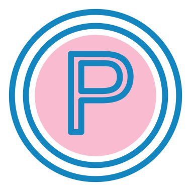 Park ediyor. Web simgesi basit illüstrasyon