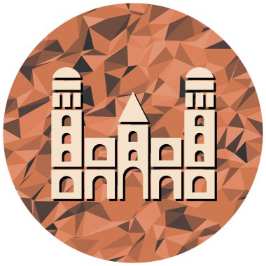 Tuğla bina ve vektör tasarımı ile illüstrasyon