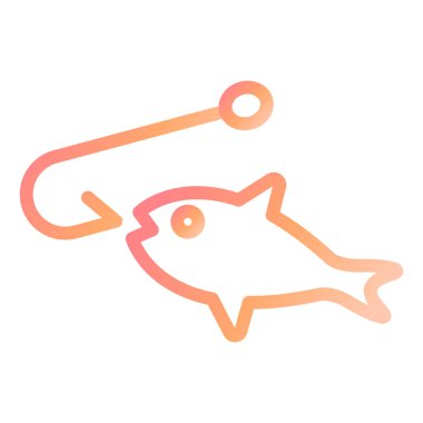 Modern simge vektör illüstrasyonunda balık tutmak 