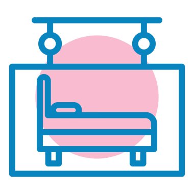 Yatağa. Web simgesi basit illüstrasyon