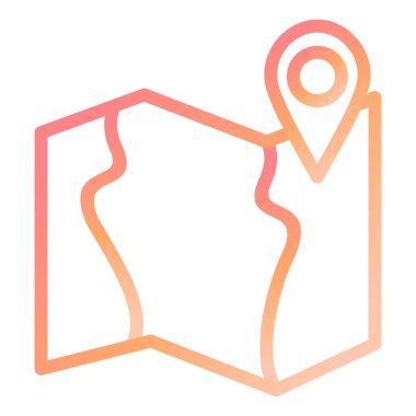 Harita. Web simgesi basit illüstrasyon 