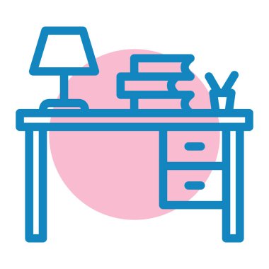 masa lambası ikon vektörü. Ofis koltuğu mobilyası tabelası. izole edilmiş sınır sembolü çizimi