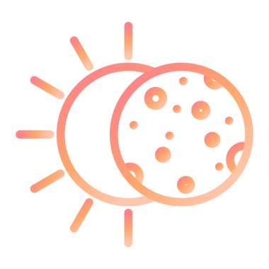 Güneş tutulması ikonu vektör illüstrasyonu