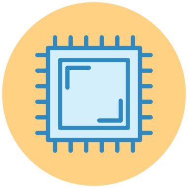 İşlemci. Web simgesi basit illüstrasyon