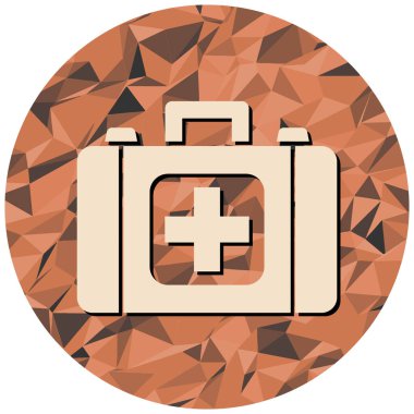 İlk yardım çantası simgesi. Web için basit tıbbi acil durum vektör simgeleri çizimi