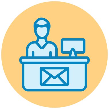 Conputer vektör simgesine sahip adam