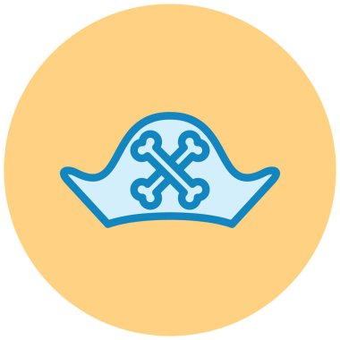 Korsan şapkası. Web simgesi basit tasarım