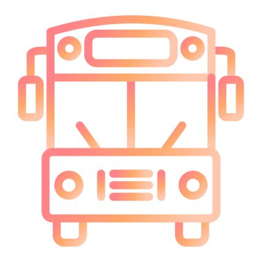 Okul otobüsü. Web simgesi basit illüstrasyon 