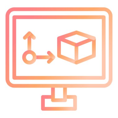 Bilgisayar. Web simgesi basit illüstrasyon