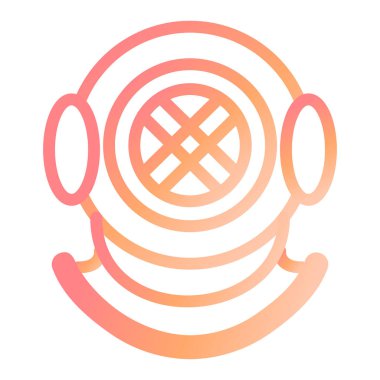 Dalış Miğferi. Web simgesi basit illüstrasyon 