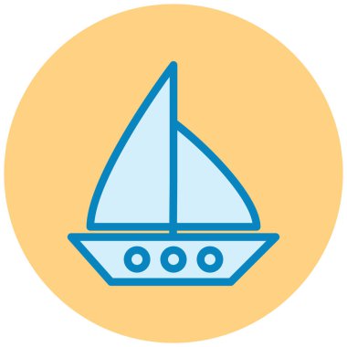 Yelkenli. Web simgesi basit illüstrasyon