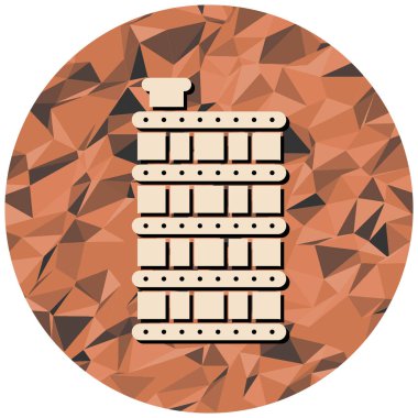 Kırmızı toplu tuğla bir duvarın çizimi