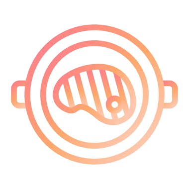 Izgara yemek. Web simgesi basit illüstrasyon 