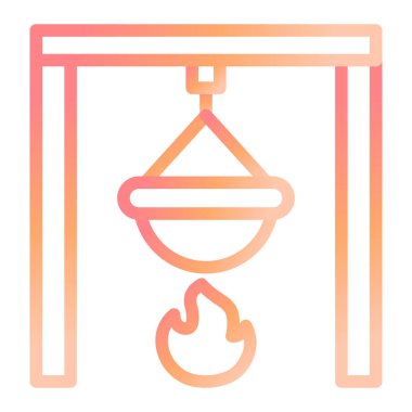 Kamp yapmak. Web simgesi basit illüstrasyon 