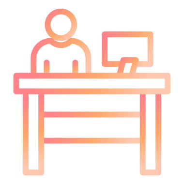 Modern simge vektör illüstrasyonu çalışıyor 