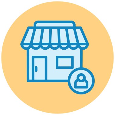 Dükkan. Web simgesi basit illüstrasyon