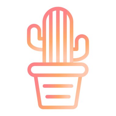 Kaktüs düz simgesi, vektör illüstrasyonu