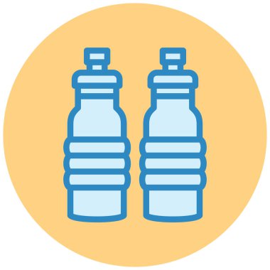 Su şişeleri. Basit illüstrasyon