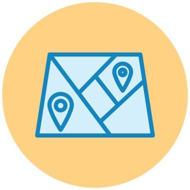 Harita. Web simgesi basit illüstrasyon