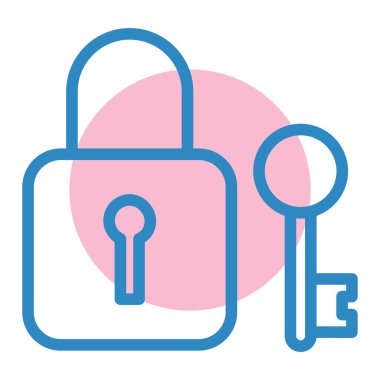 Kilit. Web simgesi basit illüstrasyon