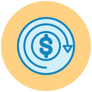 Dolar. Web simgesi basit illüstrasyon