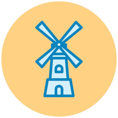 Yel değirmeni ikonu vektör illüstrasyonu