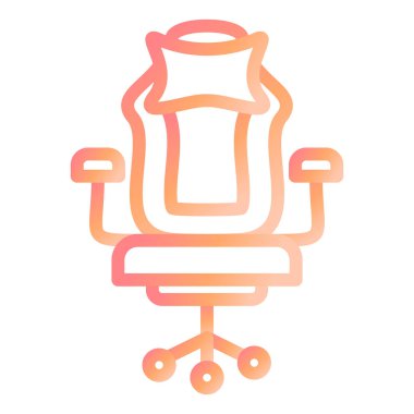 ofis sandalyesi ikon vektör illüstrasyonu