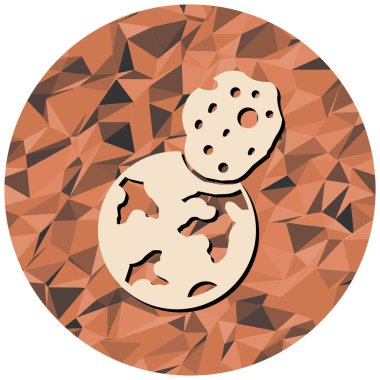 Göktaşı simgesine sahip dünya, vektör illüstrasyonu basit tasarım