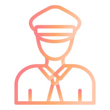 Güvenlik Görevlisi modern simge vektör illüstrasyonu 