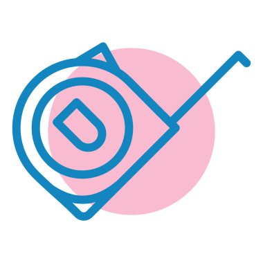 Ölçü Teybi simgesinin vektör illüstrasyonu