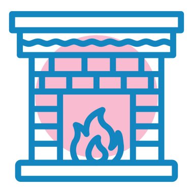 Şömine. Web simgesi basit illüstrasyon