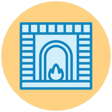 Şömine. Web simgesi basit illüstrasyon