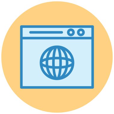 Tarayıcı. Web simgesi basit illüstrasyon