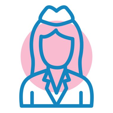 Kadın. Web simgesi basit illüstrasyon