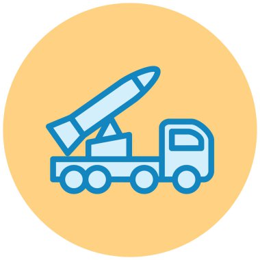 Roketli kamyon. Web simgesi basit illüstrasyon