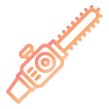 Testere simgesi vektörü. İnce çizgi işareti. izole edilmiş sınır sembolü çizimi