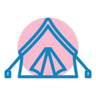 Çadır. Web simgesi basit illüstrasyon