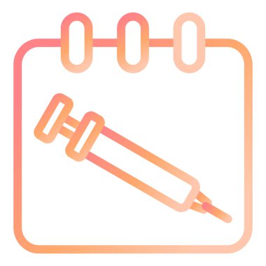 Aşı Takvimi. Web simgesi basit illüstrasyon 