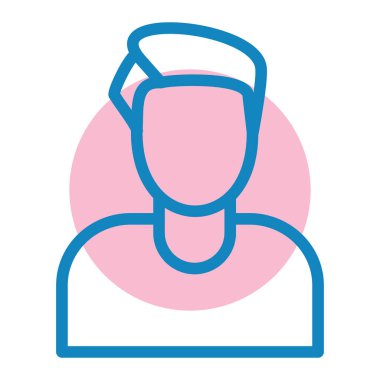 Kadın. Web simgesi basit illüstrasyon