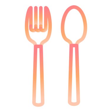 Çatal kaşığı modern simge vektör çizimi 