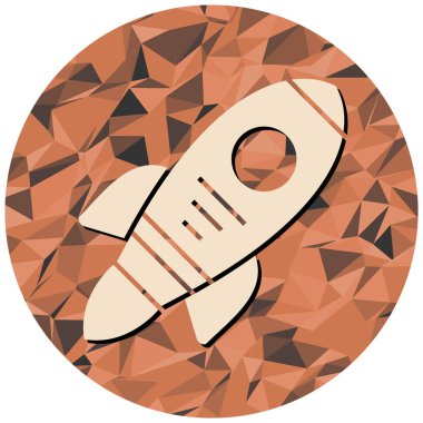 Roket ikonu. Web için gezegen vektör simgelerinin düz çizimi