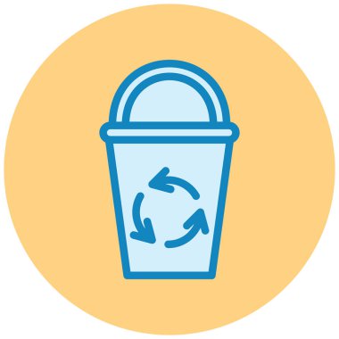 Çöp kutusu simgesi, vektör illüstrasyonu