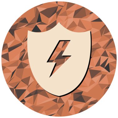 Yıldırım ikonlu kalkan. vektör illüstrasyonu